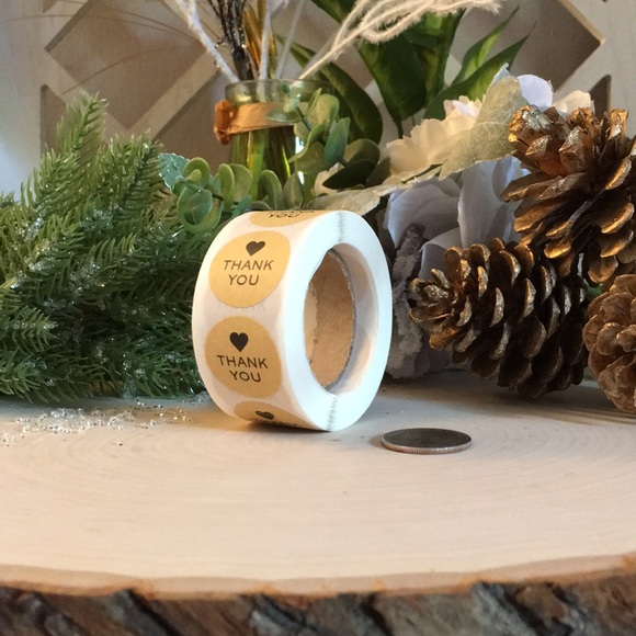 Thank You Stickers 1 Roll 500 Stickers - Picture 2 of 4